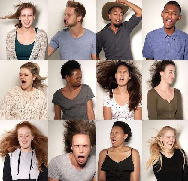 A split image showing, on one side, a diverse group of people expressing various emotions, and on the other side, a robot with a blank expression typing on a keyboard. This illustrates the contrast between human emotion and AI simulation in social commentary.