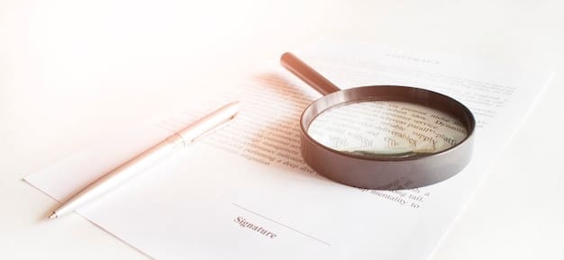 A close-up shot of a document with legal jargon, highlighting the complex nature of legislative analysis. A magnifying glass rests on the document, symbolizing the need for detailed examination.