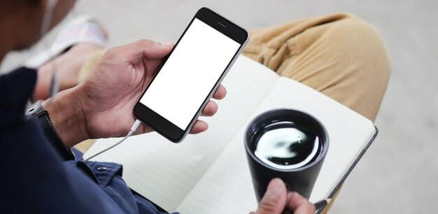 A person holding a magnifying glass over a smartphone screen displaying a news article with many likes and shares. The focus is on the details of the article, symbolizing the need for close examination of online information and challenging its authenticity.