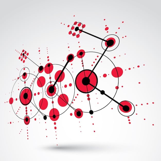 A stylized representation of a data set with some points highlighted in red to show bias. The surrounding area includes icons like a magnifying glass, scales, and silhouettes of people, symbolizing analysis, balance, and societal impact.