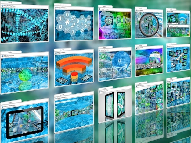 A collage of digital interfaces showing various social media platforms, each displaying biased or filtered social commentary. Icons representing protest signs, debates, and news articles highlight the diverse forms of commentary affected.