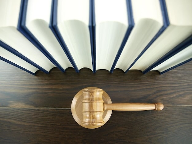 A gavel resting on a stack of legal books, symbolizing the legal challenges and court decisions surrounding gerrymandering.