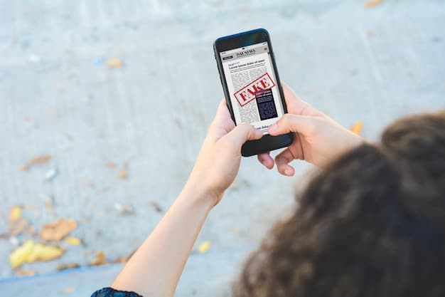 A close-up of a smartphone screen displaying a social media feed filled with conflicting news articles and political opinions, highlighting algorithmically filtered content.