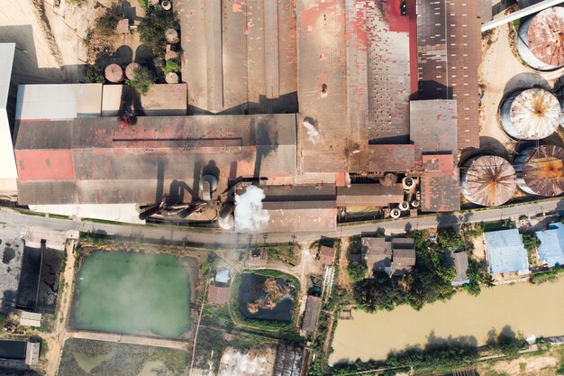 A map showing the concentration of polluting industries in predominantly minority neighborhoods in a major US city. The map uses different colors to indicate various types of pollution and their proximity to residential areas.
