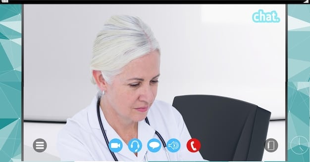 A split-screen image showing a doctor conducting a virtual consultation with a patient on a laptop and the patient receiving medication at a pharmacy.