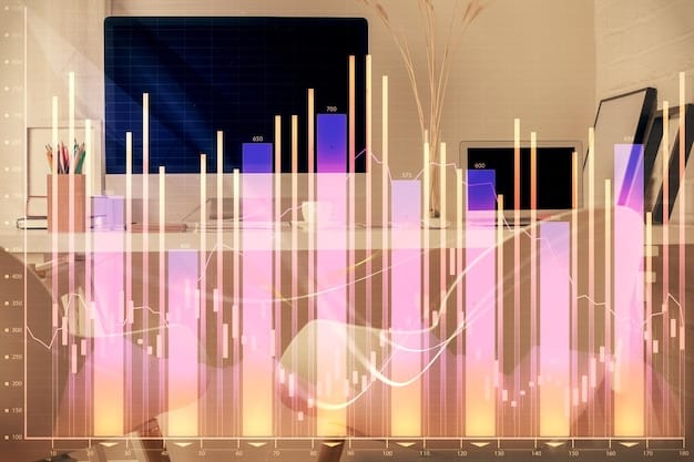 A digital illustration showing a bar graph representing business profits decreasing as labor costs increase due to the minimum wage law. Focus on contrasting colors to highlight the change.