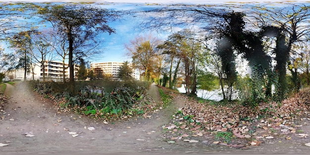 A before-and-after comparison showing a street with litter and overgrown bushes transformed into a clean, tidy street with manicured lawns and vibrant flowers. The before side is dull and the after side is bright and inviting.