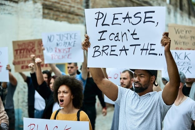 A diverse group of people protesting with signs advocating for sentencing reform and an end to mandatory minimums. The scene should capture the passion and urgency of the movement for criminal justice reform.