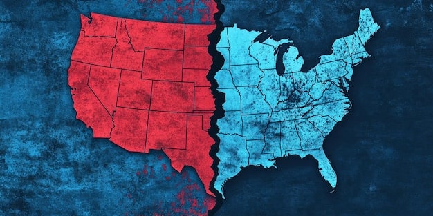 A split-screen image showing the US map on one side, with each state highlighted to indicate varying cybersecurity laws. The other side features a magnifying glass over a complex legal document, symbolizing the detailed investigation needed to understand state laws.