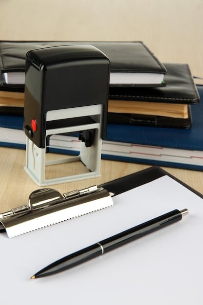 A close-up of legal documents with official stamps and signatures. The documents are organized in a neat stack and represent compliance with various regulatory bodies. Emphasis on compliance with Community Action Project Legal Checklist: Ensuring Compliance and Minimizing Risk in 2025.