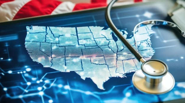 A map of the United States highlighting rural areas that have benefited significantly from telehealth expansion, showing a comparison of healthcare access before and after telehealth implementation, illustrating the impact of telehealth expansion on rural healthcare access: a 2025 analysis.
