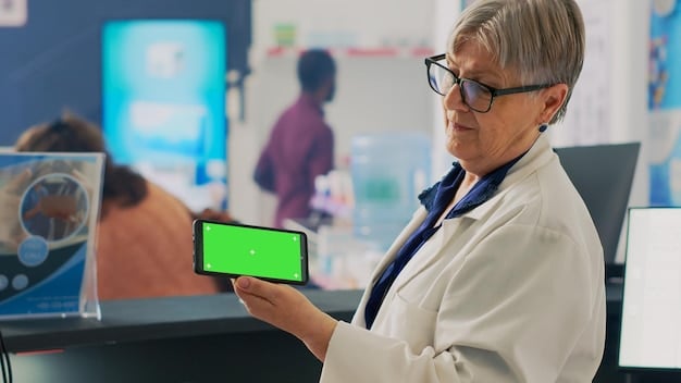 A doctor using a tablet to monitor a patient's health data remotely, showcasing the use of technology in telehealth and its benefits for rural healthcare, illustrating positive effects within the scope of The Impact of Telehealth Expansion on Rural Healthcare Access: A 2025 Analysis.