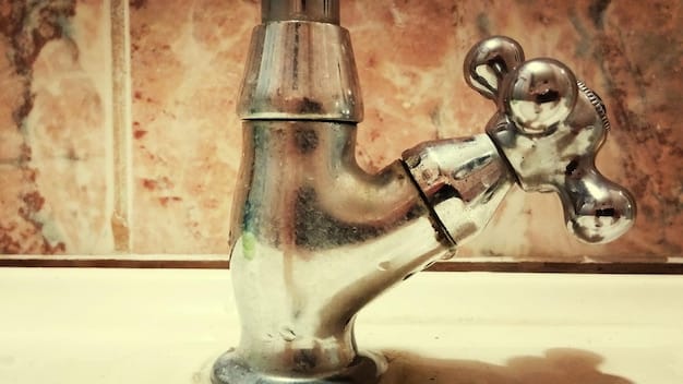 A close-up of a water faucet dripping rusty, contaminated water into a dirty sink. This image symbolizes the challenges faced by communities with poor water quality and infrastructure, highlighting issues related to Environmental Health: Protecting Communities from Environmental Hazards Through Public Health Initiatives, particularly in disadvantaged areas.