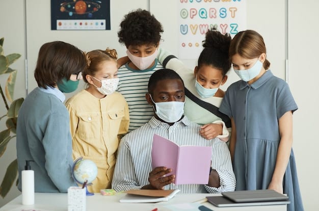 A classroom with diverse students, showing the importance of education in addressing social determinants of health and promoting health equity.
