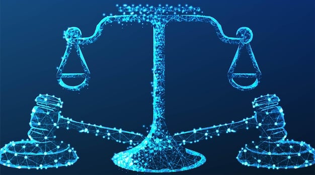 A visual representation of an algorithm with scales of justice, symbolizing the need for fairness and equity in algorithmic design. Data streams flowing into the algorithm represent the diverse datasets required to mitigate bias, emphasizing Examining the Role of Social Media Algorithms in Shaping Public Opinion on Social Justice Issues: A 2025 Analysis.