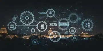 Complex gears and digital connections representing the intricate 2025 Federal Integration Policy landscape, highlighting opportunities and challenges.
