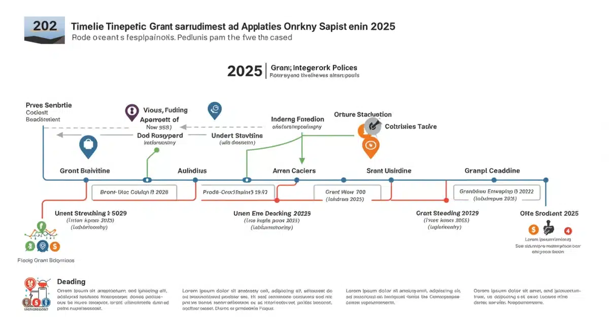 Infographic of 2025 federal grant application timeline
