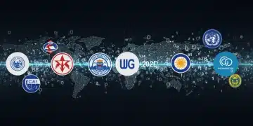 Digital network illustrating 2025 guidelines for reporting online misinformation to US authorities