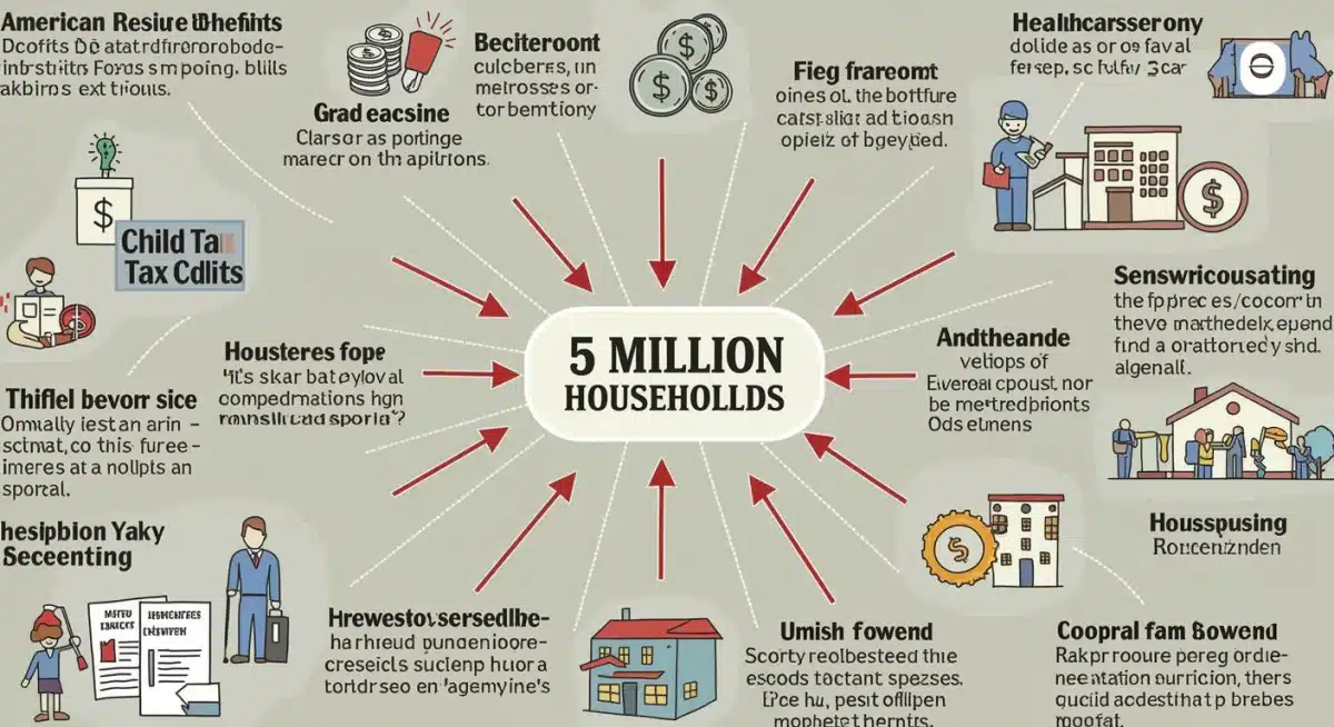 Infographic detailing benefits categories of American Rescue Plan Act extensions.