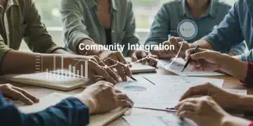 Diverse community members engaged in a project, illustrating the human aspect of integration funding.