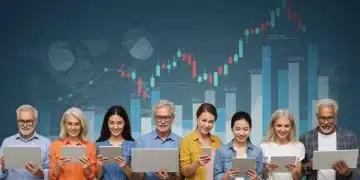 Individuals confidently navigating digital platforms, symbolizing financial empowerment through digital literacy.