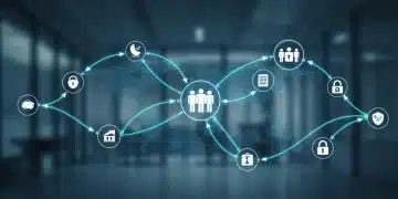 Complex digital network illustrating 2025 federal integration policy compliance