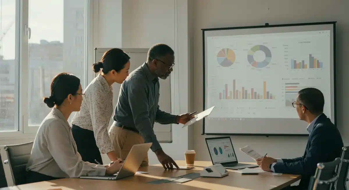 Election officials and tech experts planning digital voting pilot programs collaboratively.