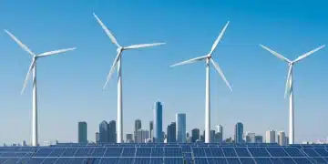 Futuristic cityscape with clean energy infrastructure, representing EPA 2025 regulations impact