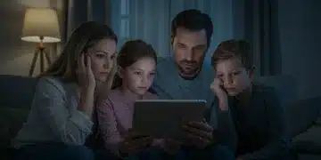 Energy Assistance 2025: Deadline March 31 Family worried about energy bills, reviewing assistance program details on a tablet.