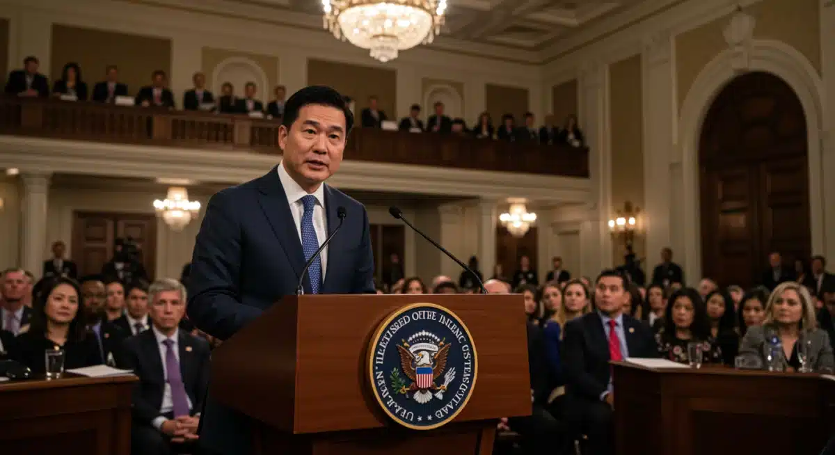 Government official announcing federal workforce policies