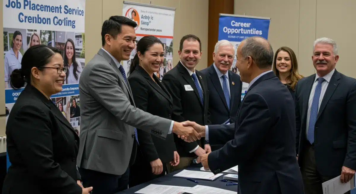 Individuals securing jobs at a career fair
