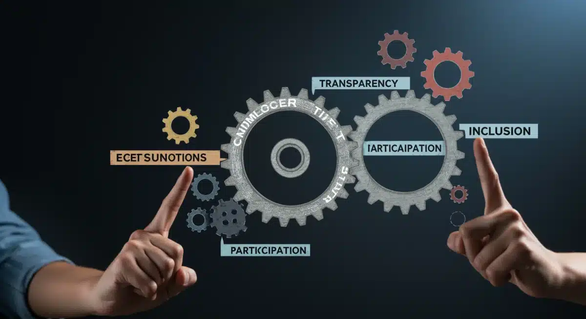 Interconnected gears representing key elements of successful community engagement strategies.