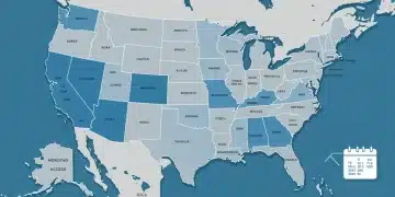 US map showing Medicaid expansion status by state in 2025, illustrating policy adoption across the nation.