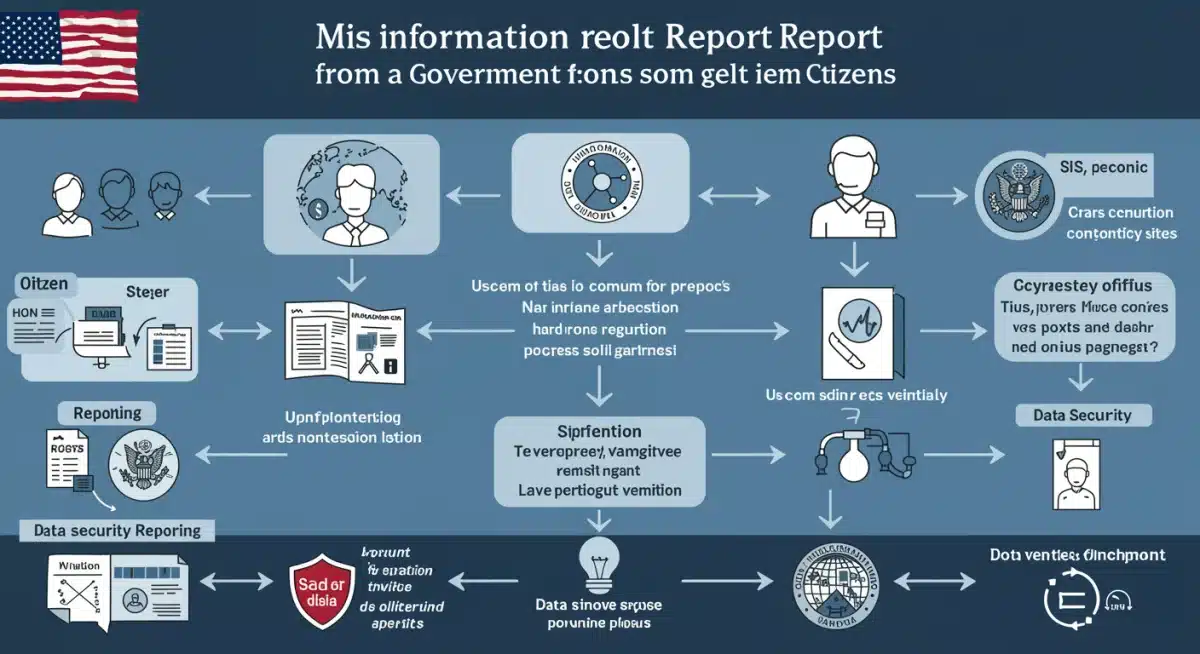 Infographic detailing the reporting process for online misinformation to US agencies in 2025