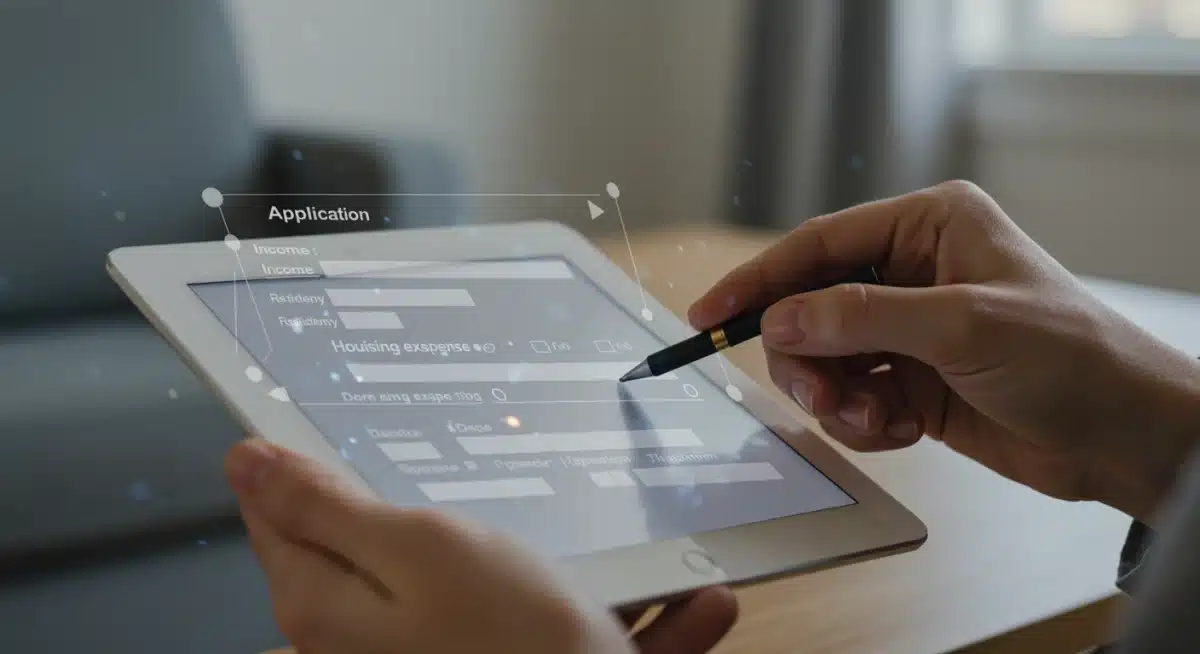 Person applying online for 2025 emergency rental assistance program