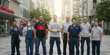 Workers united, advocating for fair wages amidst federal minimum wage discussions.